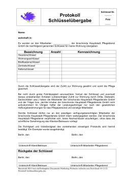 Protokoll Schlüsselübergabe - binschonda – Hauptstadt