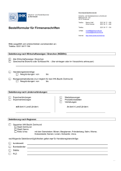 Bestellformular für Firmenanschriften - IHK zu Dortmund