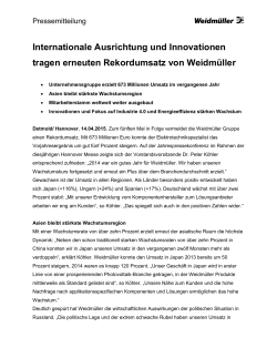 Internationale Ausrichtung und Innovationen tragen erneuten
