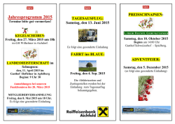 Jahresprogramm 2015