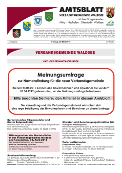 Kalenderwoche 13 - Verbandsgemeinde Waldsee
