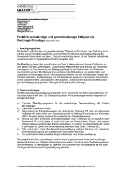Information Podologie - Gesundheit