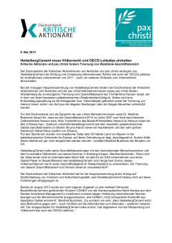 HeidelbergCement muss V&ouml;lkerrecht und OECD