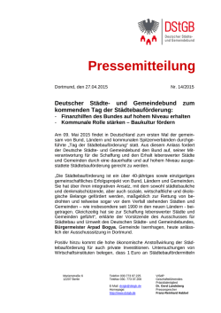 DStGB zum kommenden Tag der St&auml;dtebauf&ouml;rderung