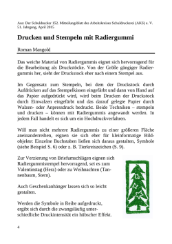 Drucken und Stempeln mit Radiergummi