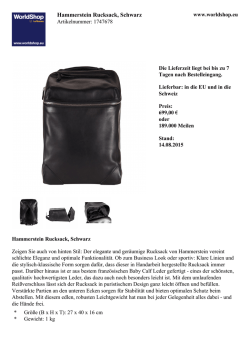 Hammerstein Rucksack, Schwarz