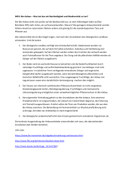 INFO: Bio-Anbau &ndash; Was hat das mit Nachhaltigkeit und Biodiversit&auml;t