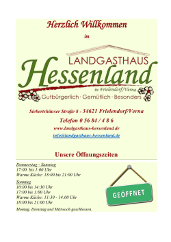 Herzlich Willkommen - Landgasthaus Hessenland