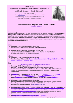 Jahresplanung 2015 homepage - F&ouml;rderverein historische Kirchen