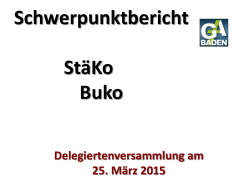 Schwerpunktbericht StäKo und Buko
