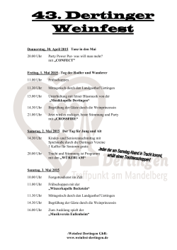 Programm zum Dertinger Weinfest 2015