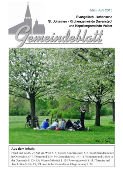 Gemeindeblatt Mai-Juni 2015 - Ev.