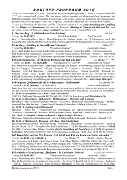 DSG Radtouren-Programm 2015