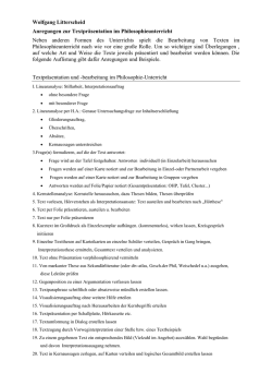 Anregungen zur Textpräsentation im Philosophieunterricht