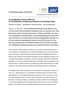 Presseinformation (05/2015) - Internationaler Controller Verein