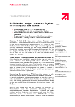 Pressemitteilung  - ProSiebenSat.1 Media AG