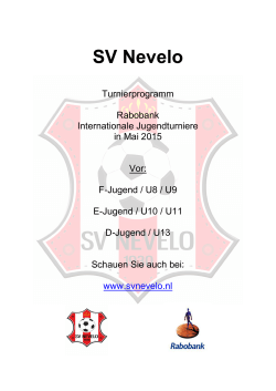 Turnierprogramm Jugendturniere SV Nevelo Mai 2015