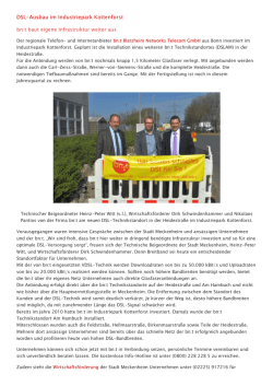 DSL-Ausbau im Industriepark Kottenforst bn:t baut eigene