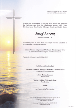 Josef Lorenz - Bestattung Tölly