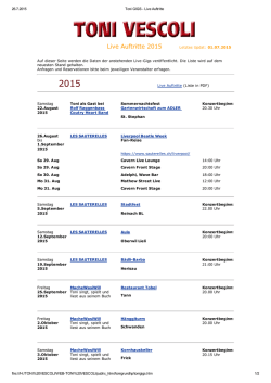 2015 Live Auftritte (List