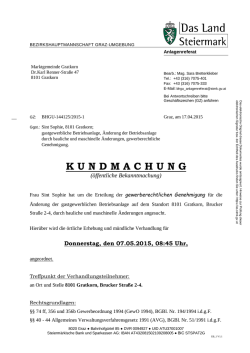 Donnerstag, den 07.05.2015, 08:45 Uhr