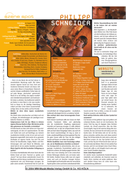 Portrait u. Interview mit Philipp Schneider im Magazin Sticks