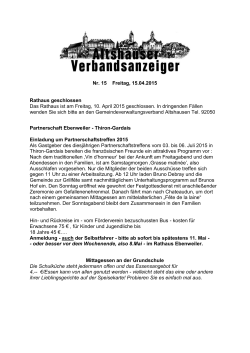 Verbandsanzeiger Teilbereich Ebenweiler Nr. 15-2015