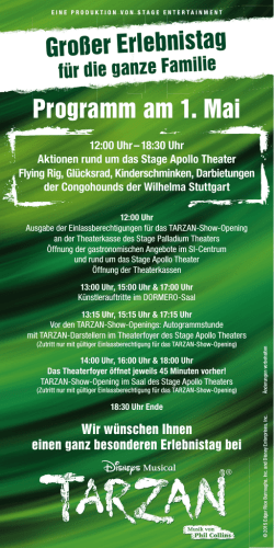 Gro&szlig;er Erlebnistag Programm am 1. Mai