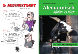 Alemannisch dunkt üs guet, Heft 2014/2 - Muettersproch