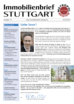 Immobilienbrief STUTTGART - Immobilienbewertung Stuttgart