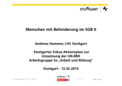 Präsentation Jobcenter SGB II - Stuttgarter Fokus