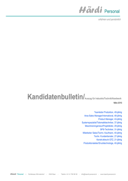 Aktuelles Kandidatenbulletin - haerdi