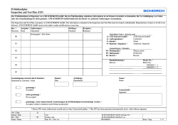 Prüfablaufplan Inspection and Test Plan (ITP)