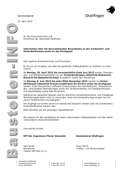 Baustellen-Info inkl. Plan