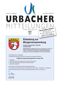 Einladung zur Bürgerversammlung