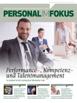 Performance-, Kompetenz- und Talentmanagement