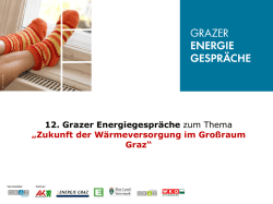 Einladung 12. Grazer Energiegespr&auml;che zum Thema &bdquo;Zukunft der