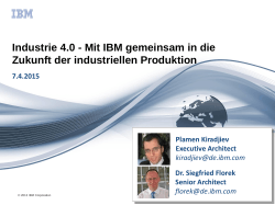 Industrie 4.0 - Mit IBM gemeinsam in die Zukunft der industriellen
