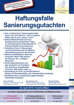 Haftungsfalle Sanierungsgutachten