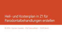 Heil- und Kostenplan in Z1 f&uuml;r Parodontalbehandlungen erstellen