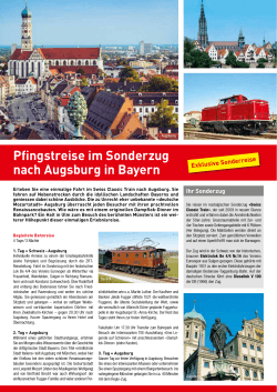 Pfingstreise im Sonderzug nach Augsburg in Bayern