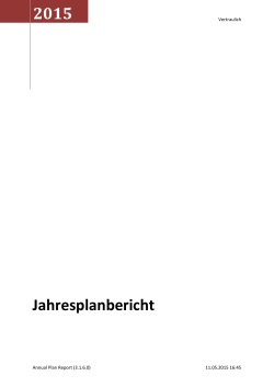 Jahresplanbericht 2015