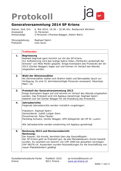 Protokoll GV SP Kriens 6.5.2014