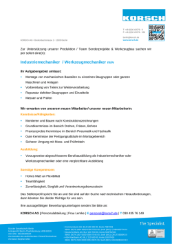 Industriemechaniker / Werkzeugmechaniker m/w