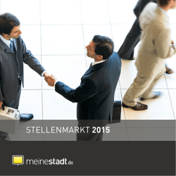 STELLENMARKT 2015 - meinestadt.de GmbH