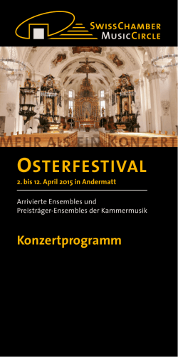 Konzertführer SCMC Osterfestival 2015 - SwissChamber