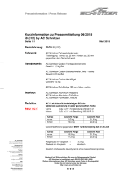 Kurzinformation zu Pressemitteilung 06/2015 i8 (i12) by AC Schnitzer