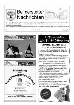 Mitteilungsblatt KW 13 - Gemeinde Beimerstetten