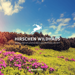 Sommerprogramm 2015 - Hotel Hirschen Wildhaus
