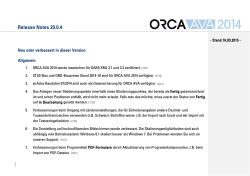 Neu in ORCA AVA 2014 mit ReleasNotes 20.0.0-04